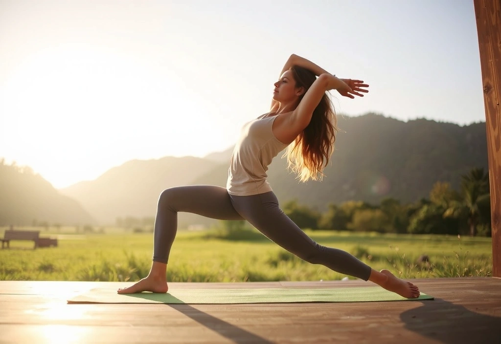 A person stretching gently in the morning sun, representing daily movement and flexibility