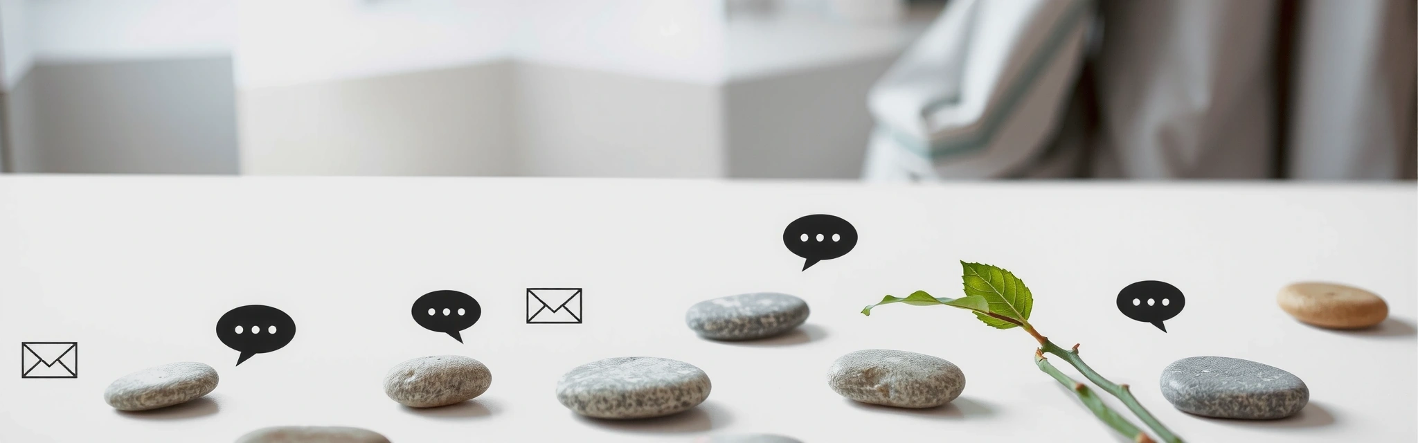 Minimalist communication symbols and natural elements